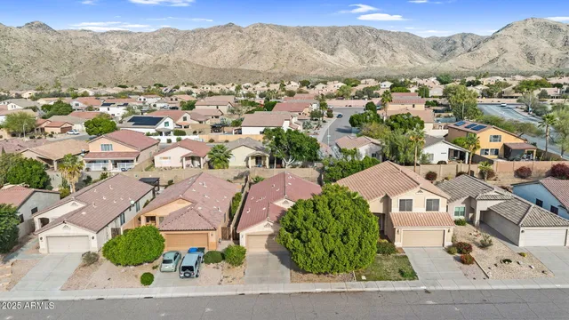 an aerial view of a house