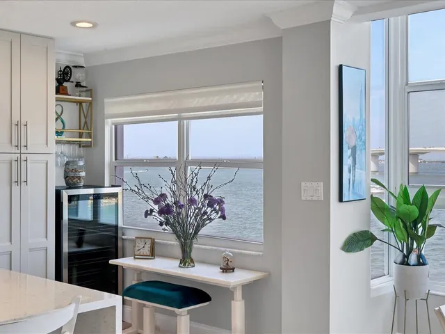 a view of a hallway with elevator