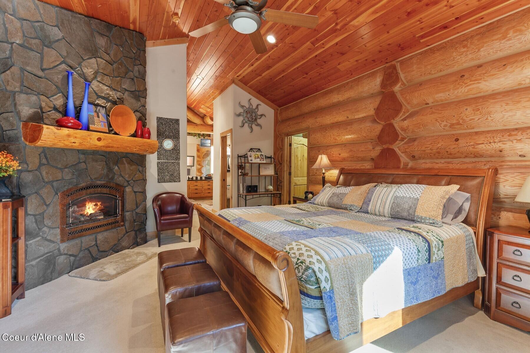 18869 South Trekker Woods Road Coeur D'Alene, ID 83814 - Photo 16 of 76 PrimaryBedroom-Fireplace