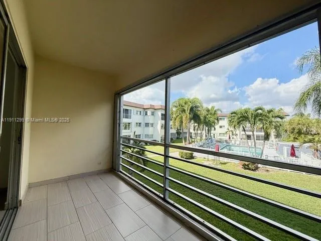 a view of a building from a window