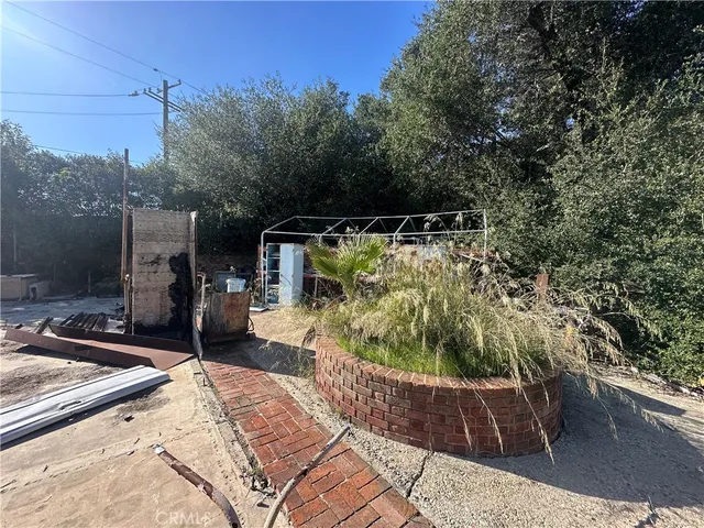 a view of a terrace with a yard