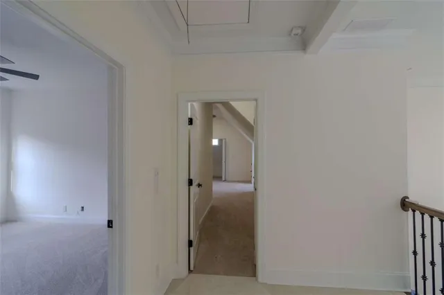 an empty room with closet area