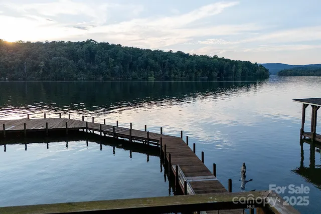 a view of a lake with a mountain