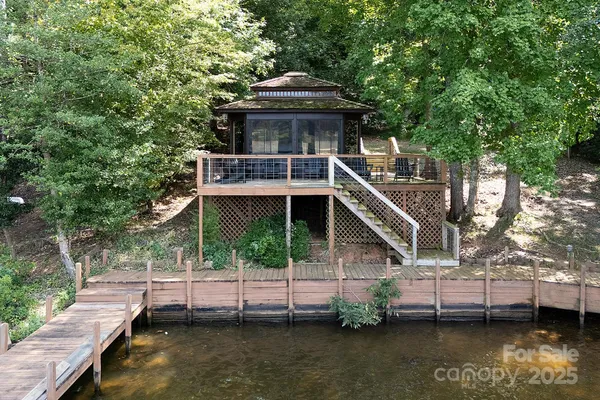 a front view of a house with a boat