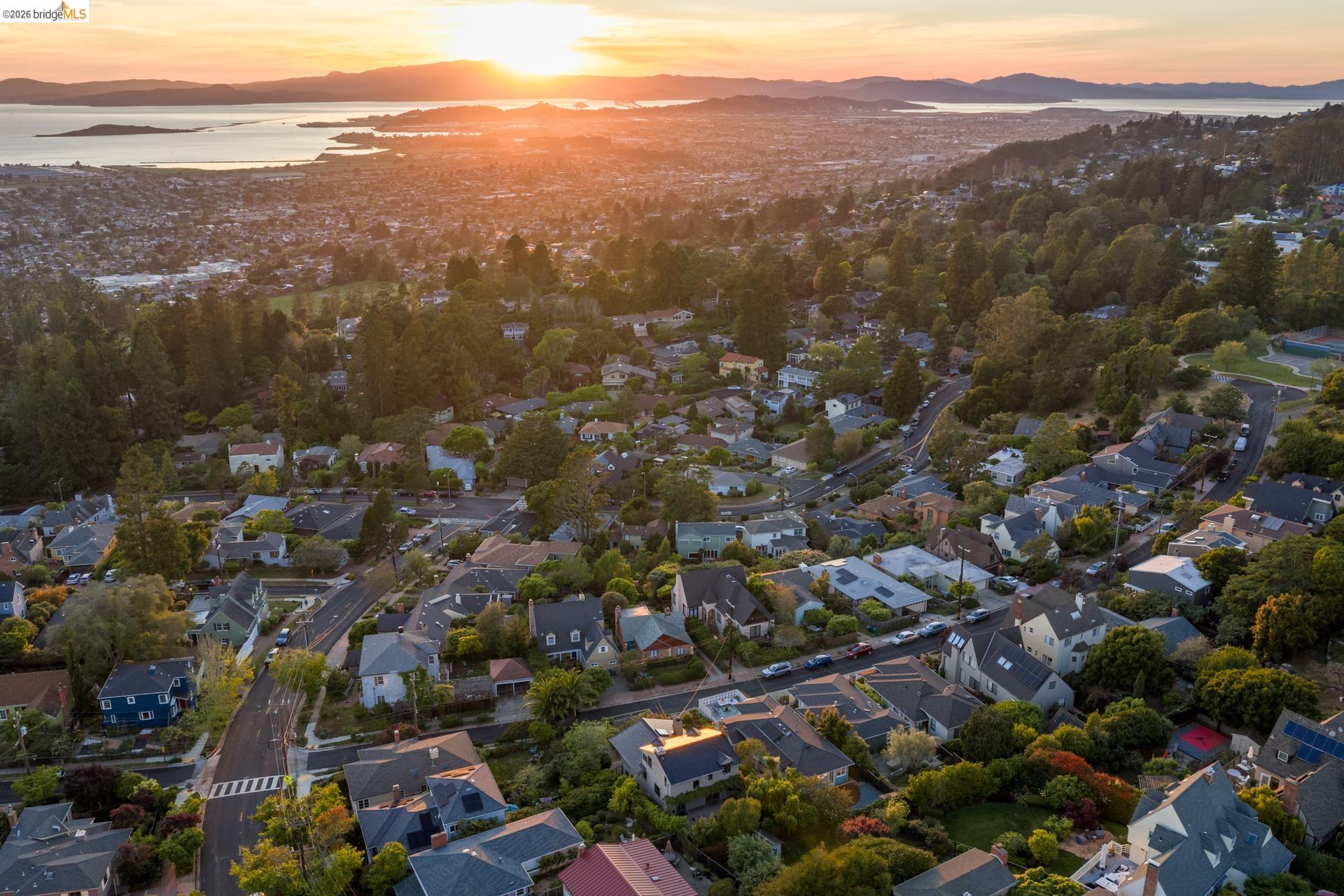 49 Windsor Avenue Kensington, CA 94708 - Photo 57 of 60 an aerial view of town with residential houses with outdoor space and ocean view