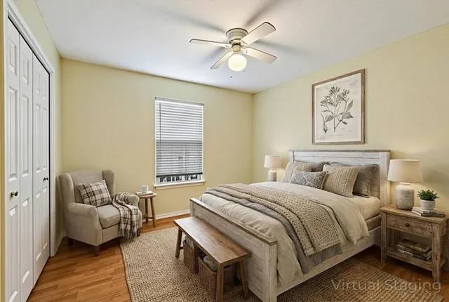 a bed room with a bed and a couch