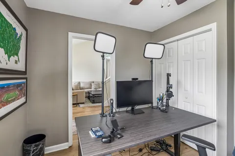 a view of a workspace with furniture