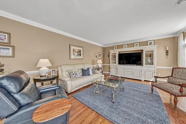 a view of a yard with a tree