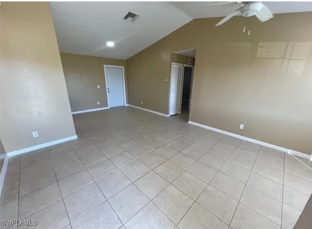 an empty room with a natural light