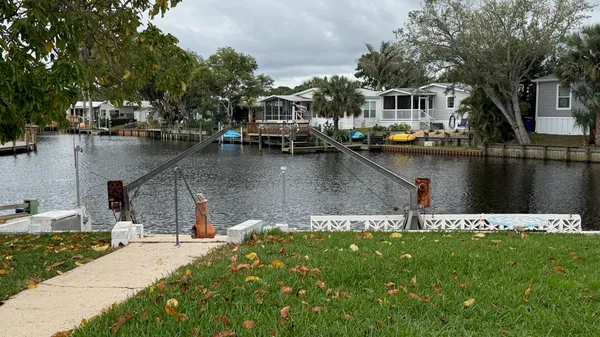 a view of a lake with houses