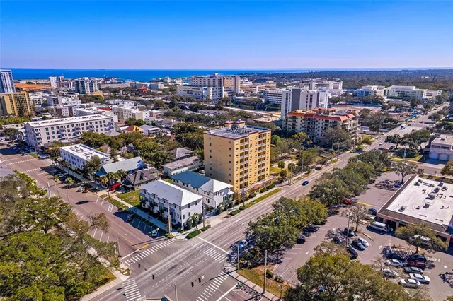 an aerial view of a city
