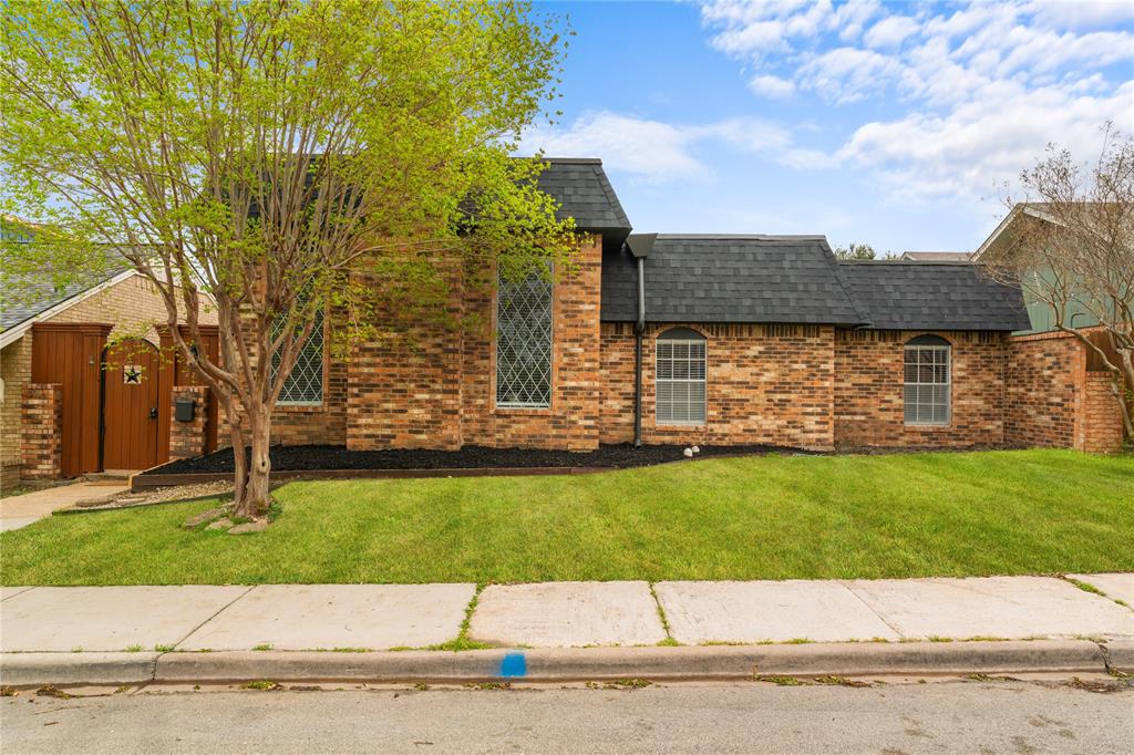 a view of a backyard with a garden