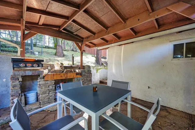 a view of a outdoor space with seating