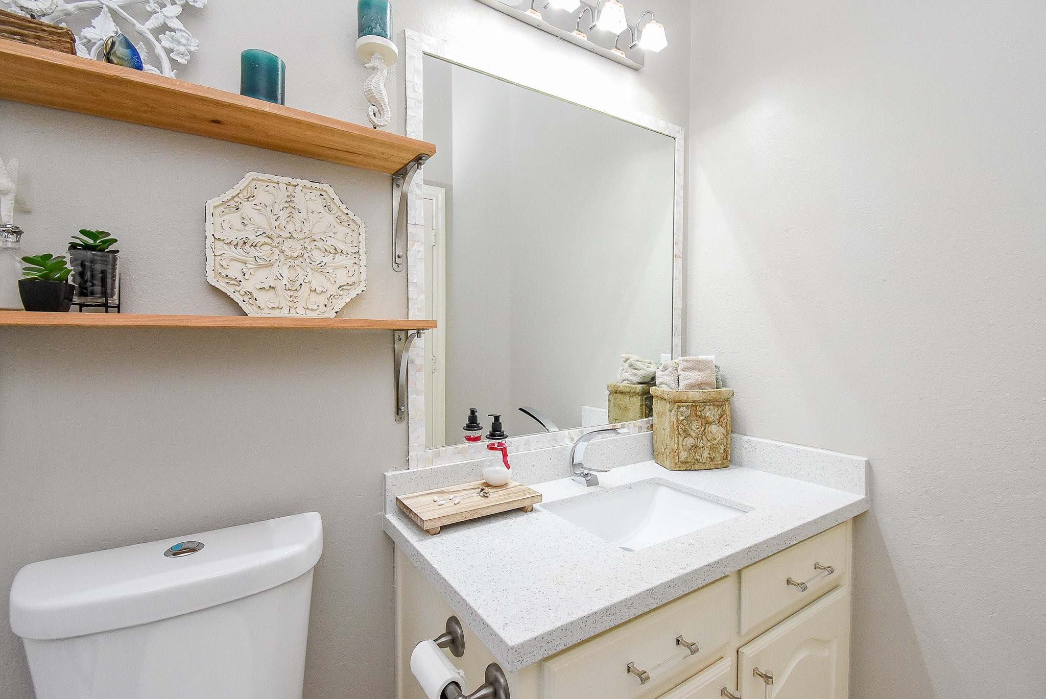 30518 Aldine Westfield Road Spring, TX 77386 - Photo 32 of 50 a bathroom with a sink vanity and toilet