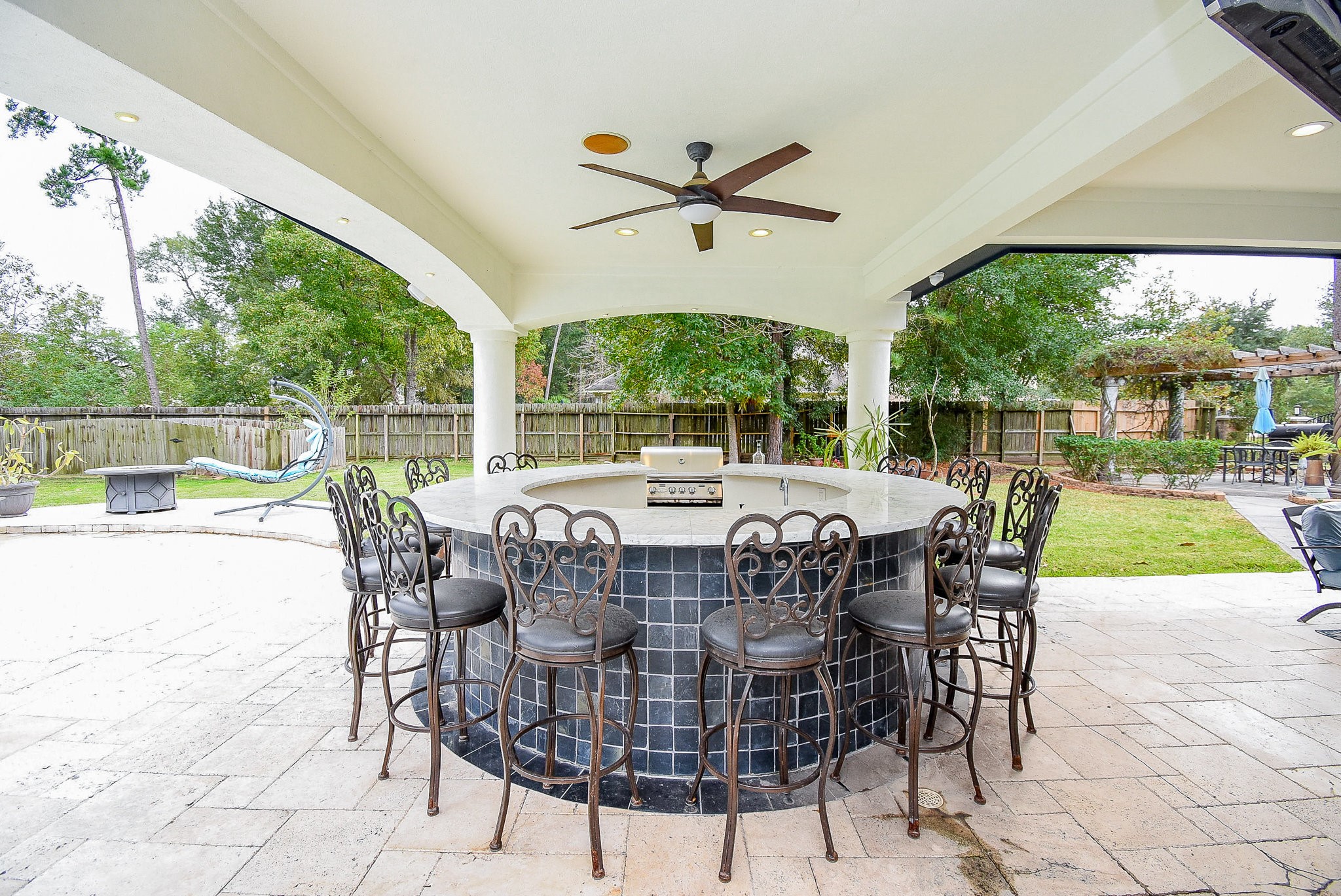 30518 Aldine Westfield Road Spring, TX 77386 - Photo 40 of 50 a view of a patio with dining table and chairs