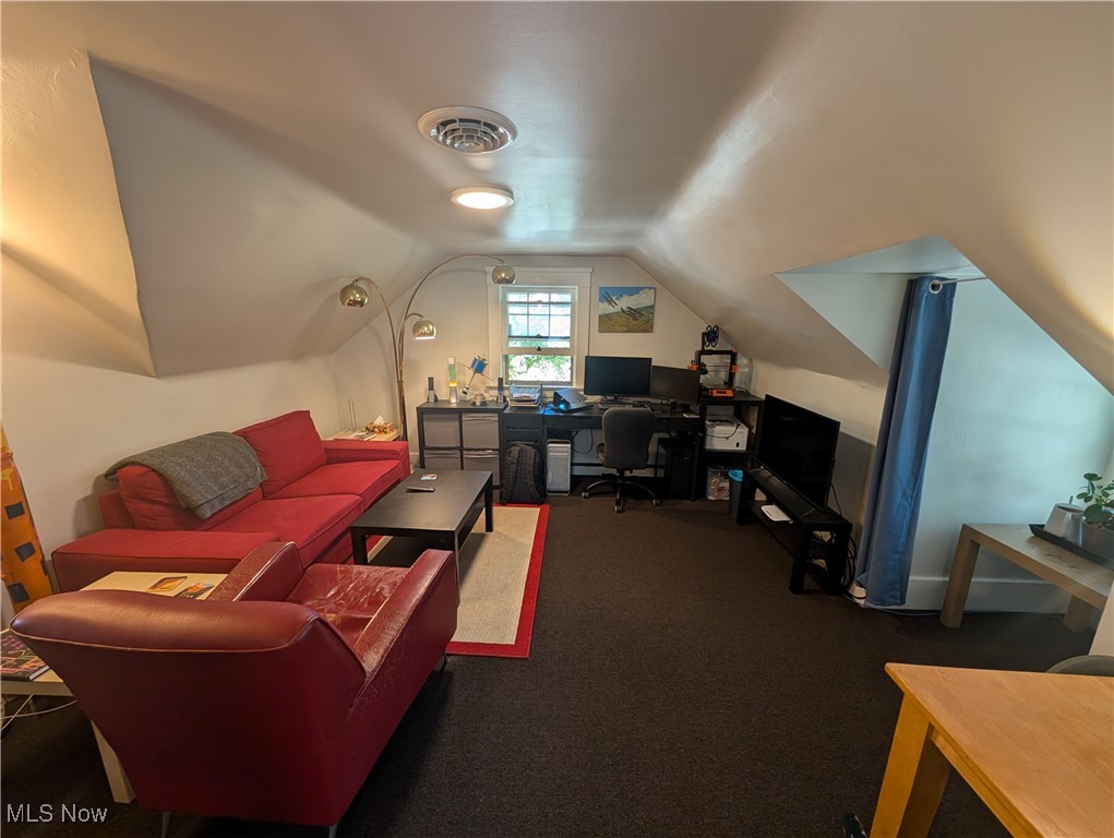 2108 Stillman Road, Unit 3 Cleveland, OH 44118 - Photo 3 of 14 Living room featuring lofted ceiling and carpet