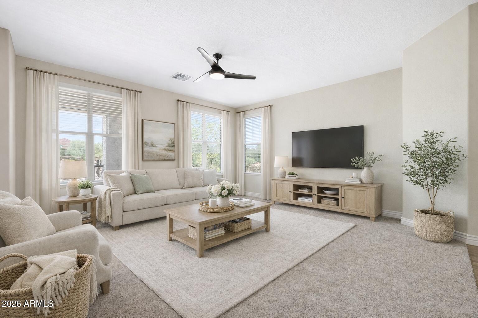 Virtually Staged/Painted Living Room