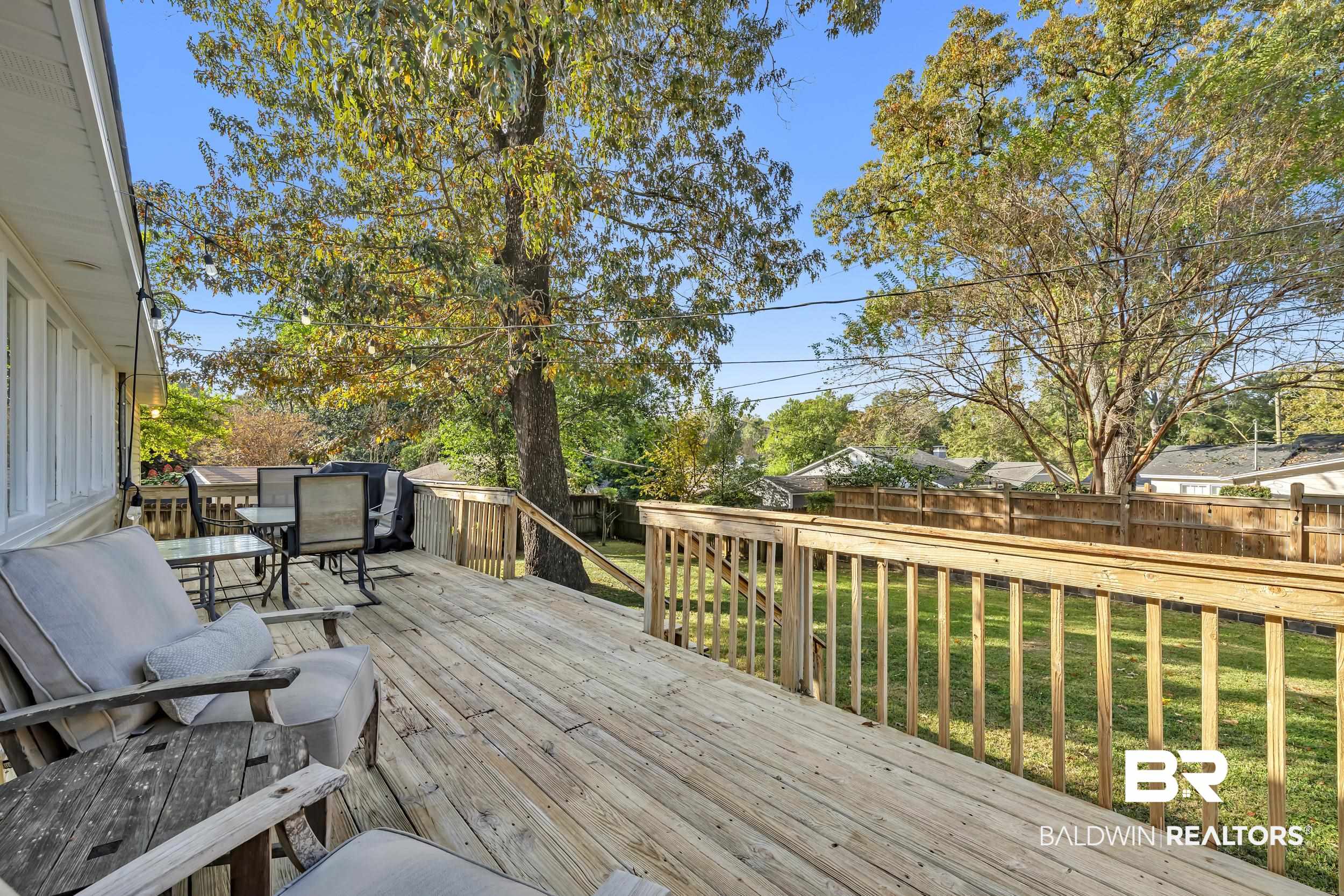 18 York Place Mobile, AL 36608 - Photo 21 of 27 Wooden deck featuring a fenced backyard and outdoor dining space