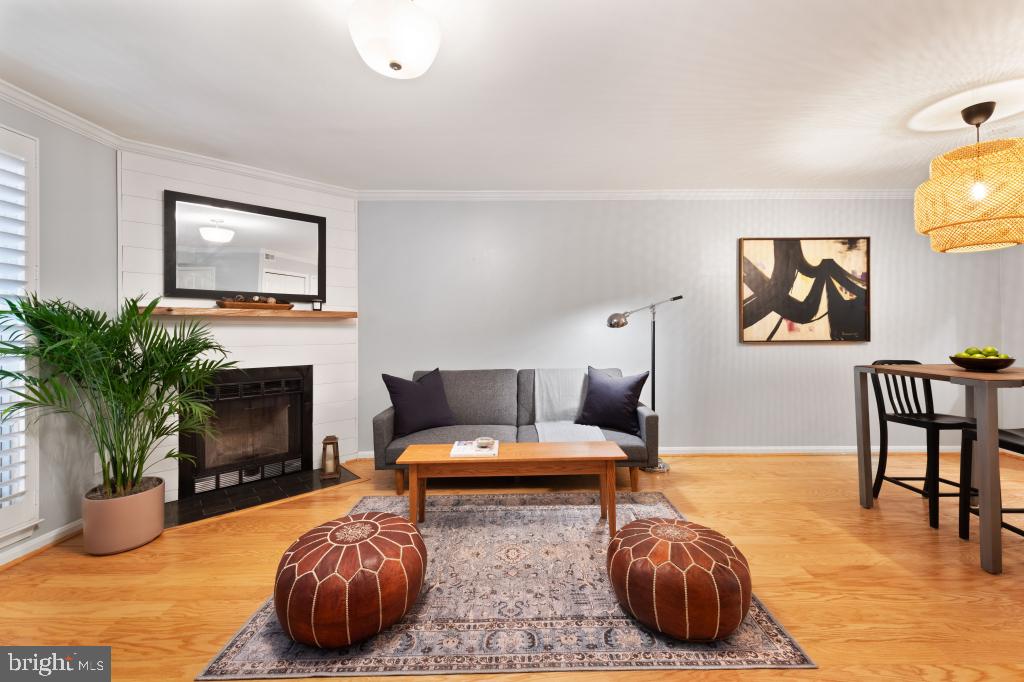1441 A Street Northeast, Unit 1441 Washington, DC 20002 - Photo 4 of 11 a living room with furniture and a fireplace
