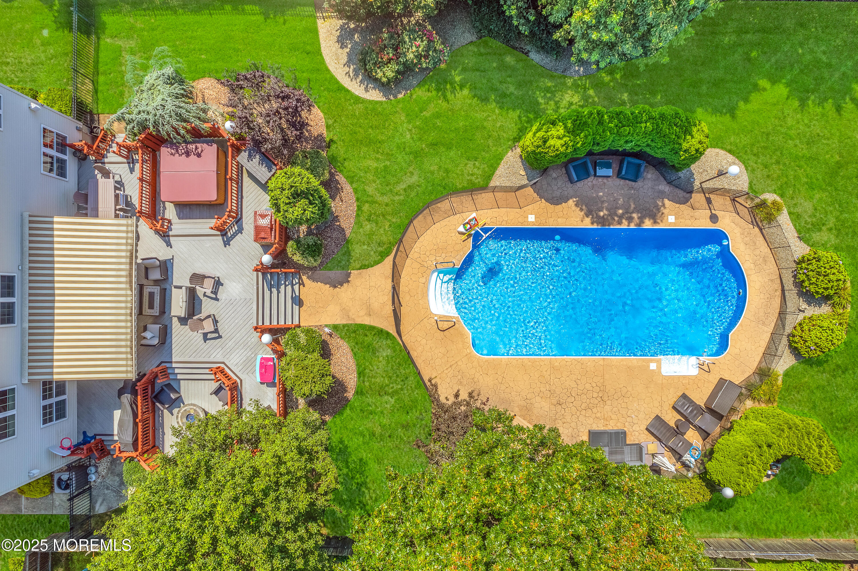4 Diamond Lane Howell, NJ 07731 - Photo 46 of 63 an aerial view of a house with swimming pool and outdoor space