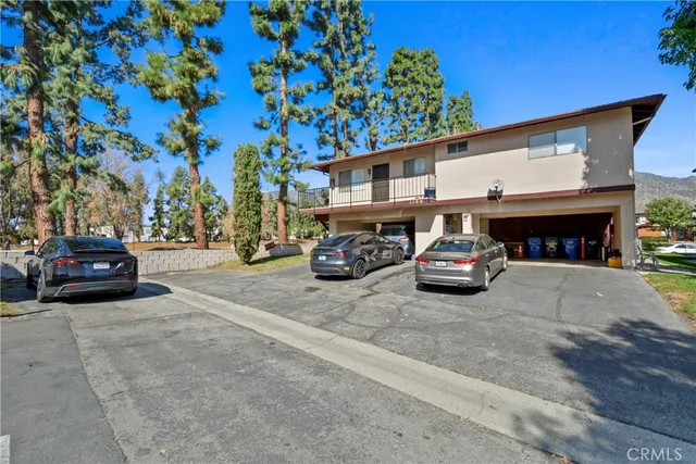a car parked in front of a house