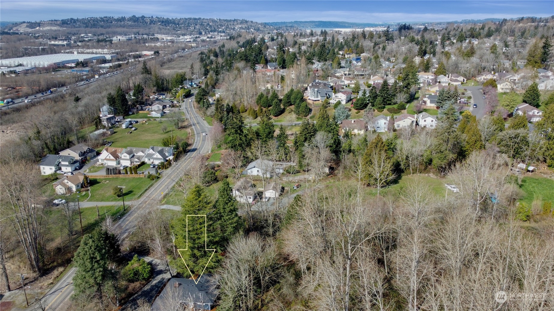 3400 Talbot Road South Renton, WA 98055 - Photo 34 of 35 an aerial view of residential houses with outdoor space and trees