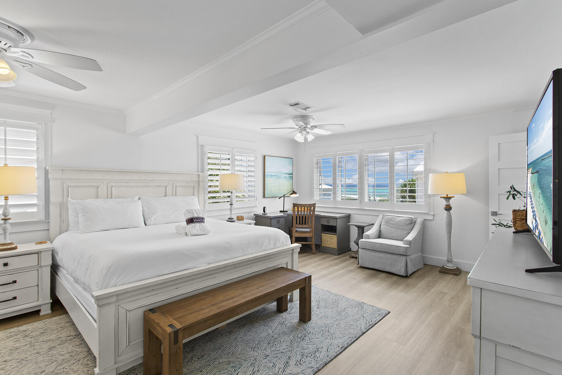 448 West Park Pl Avenue, Unit A1 Inlet Beach, FL 32461 - Photo 10 of 34 a bedroom with a bed and couch