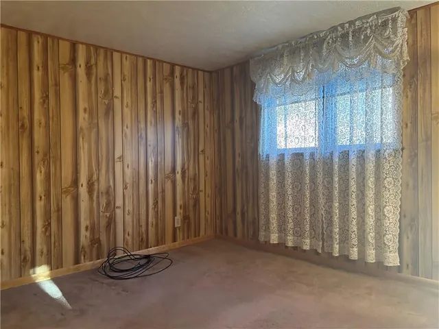 a view of a room with a window