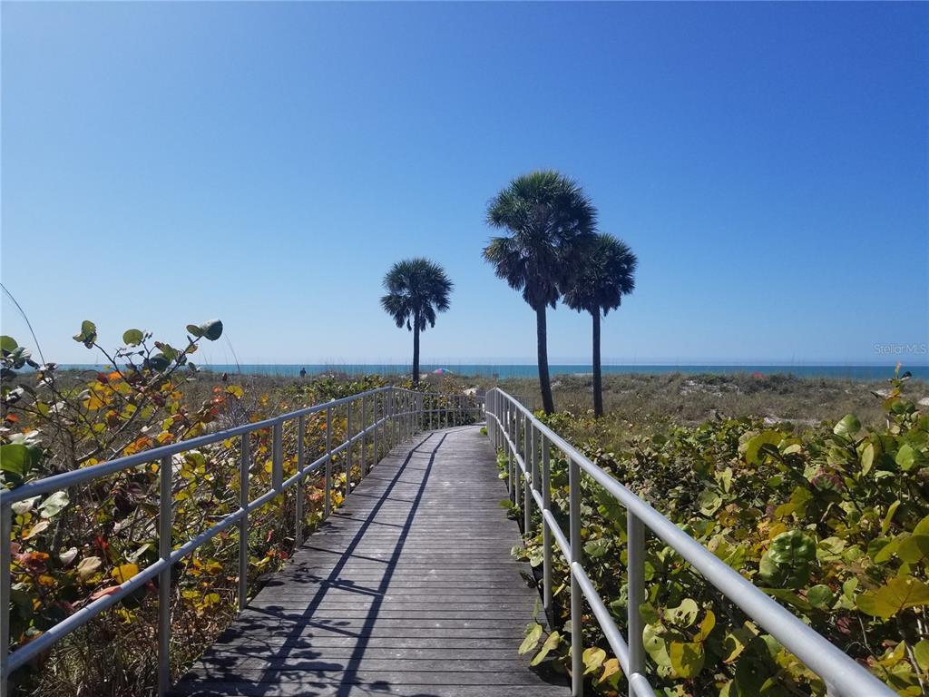 14120 Palm Street, Unit 103 Madeira Beach, FL 33708 - Photo 16 of 19 a view of a balcony with wooden floor and potted plants