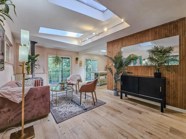 a living room with furniture