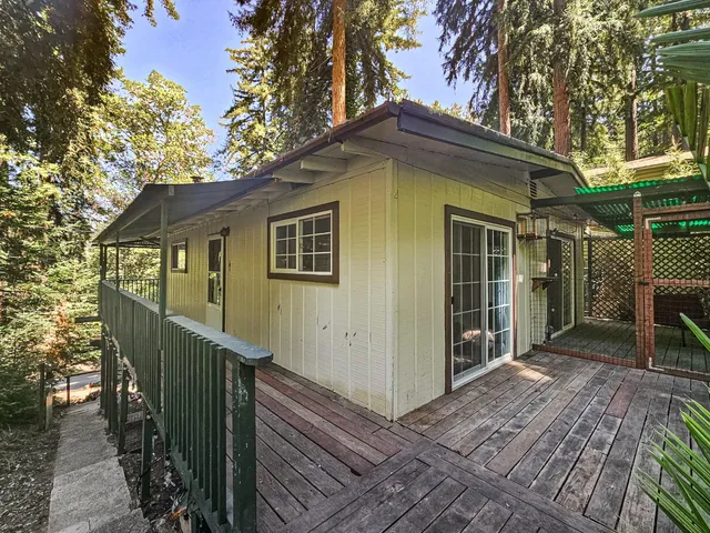a house with trees in front of it