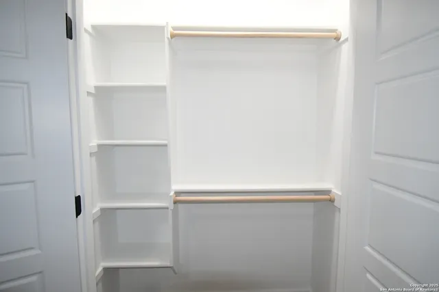 a close view of closet