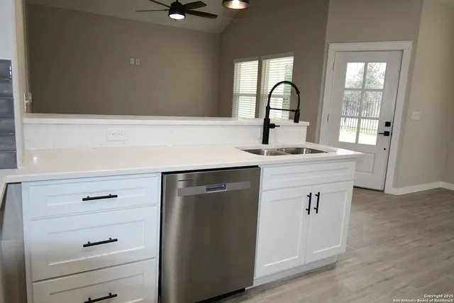 a sink with a faucet