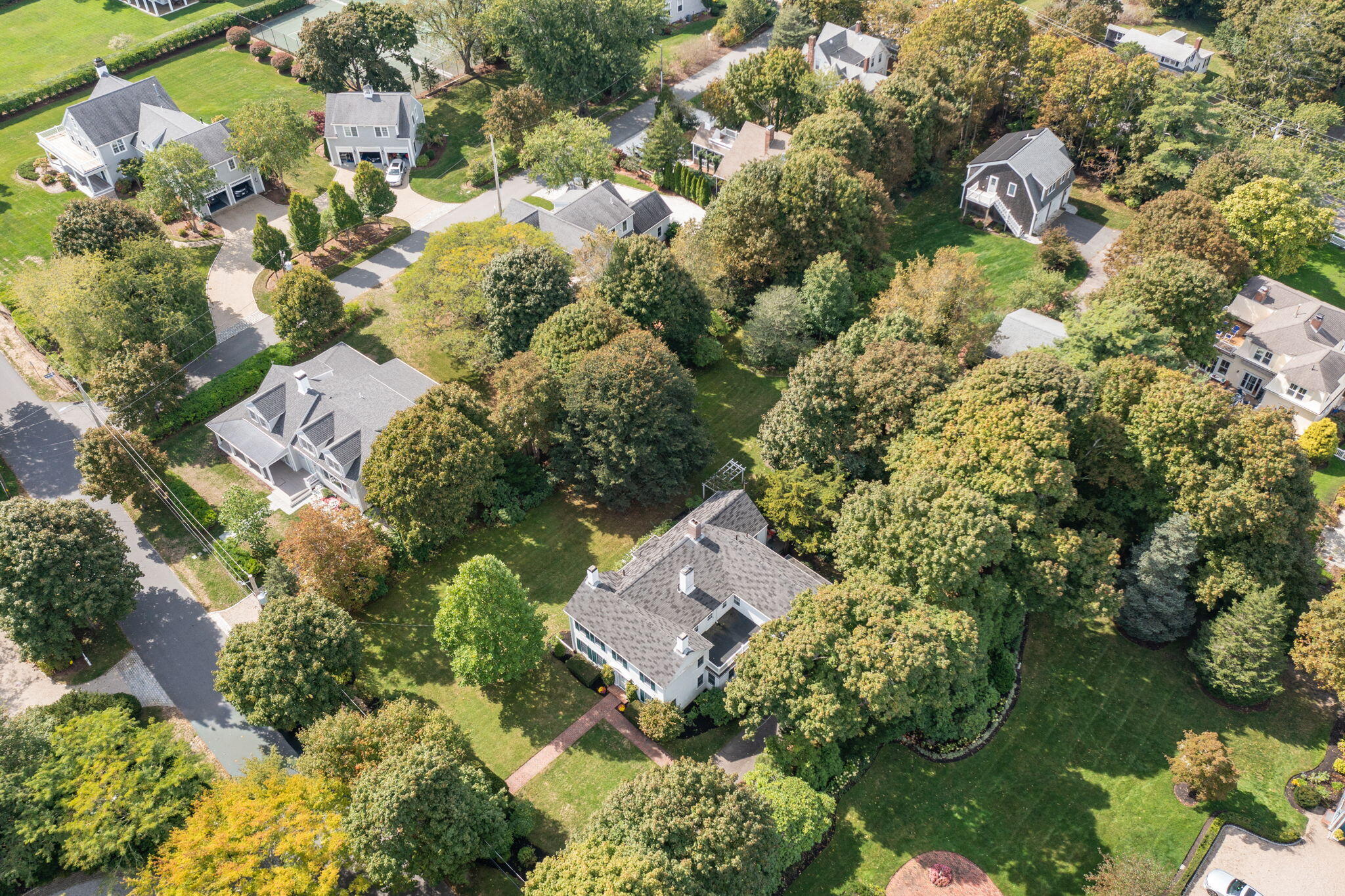 188 Oceanview Avenue Cotuit, MA 02635 - Photo 71 of 76 an aerial view of house with yard swimming pool and outdoor seating