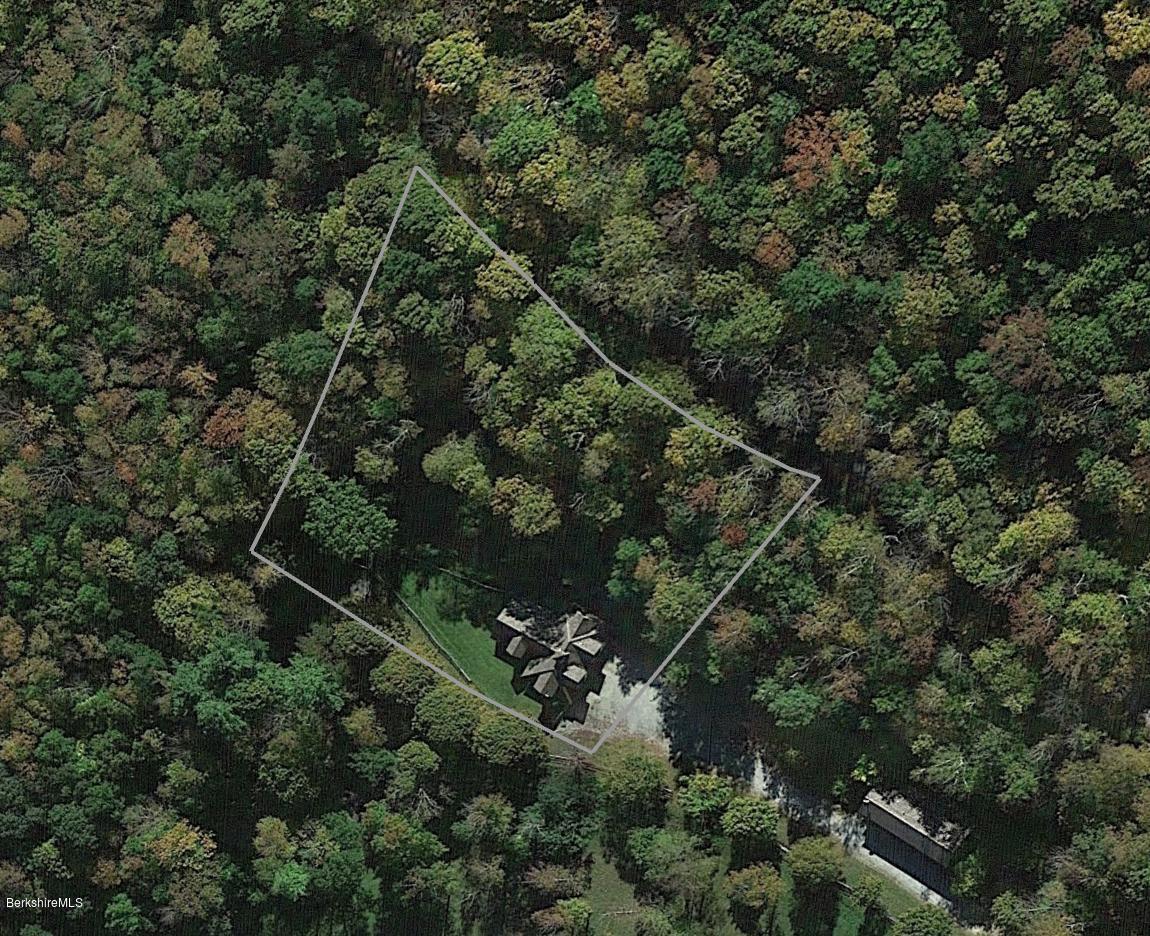 130 Jerusalem Road Tyringham, MA 01264 - Photo 15 of 15 an aerial view of residential house with outdoor space and trees all around