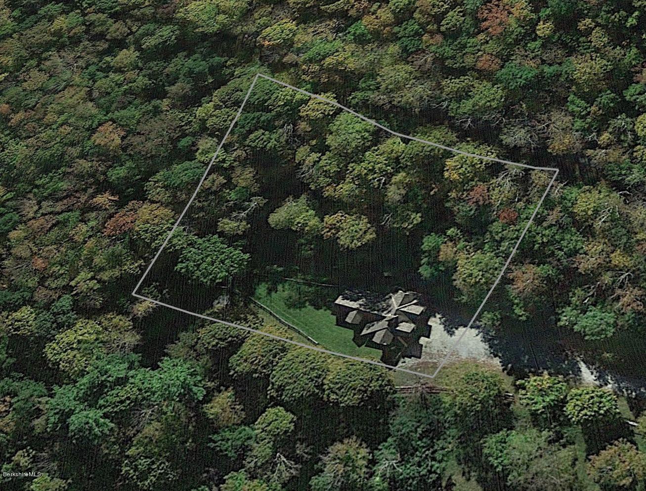 130 Jerusalem Road Tyringham, MA 01264 - Photo 4 of 15 an aerial view of a house with a yard