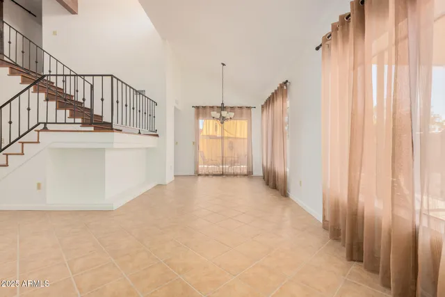 a view of a room with staircase