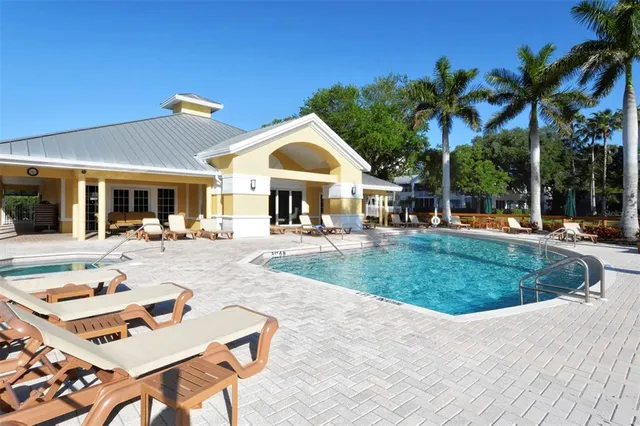 a view of building and lake