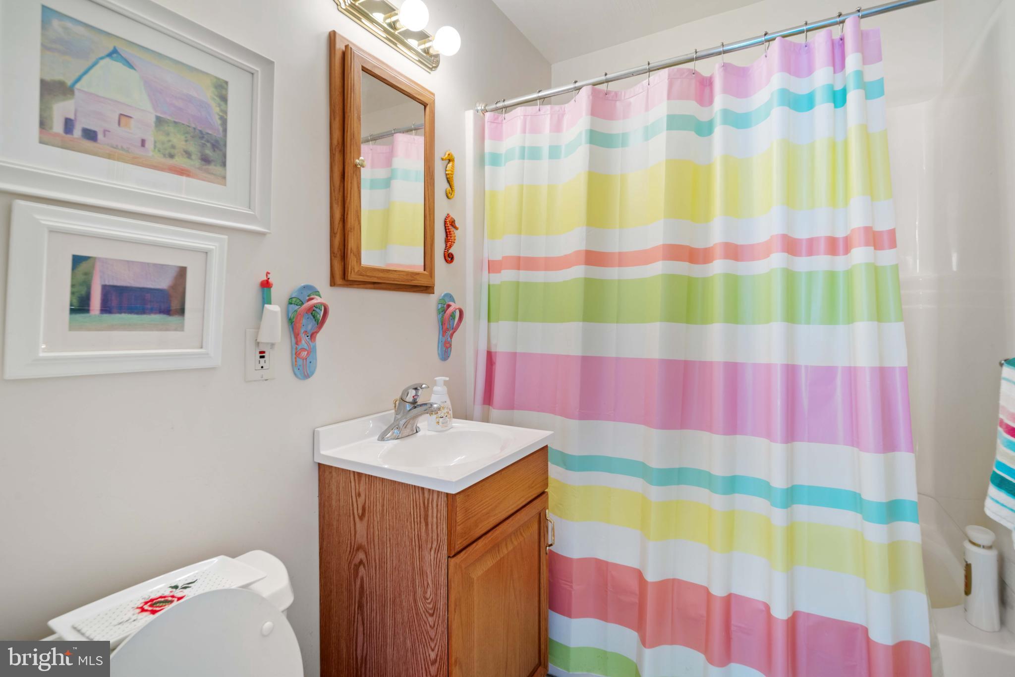5930 Sneed Drive Deale, MD 20751 - Photo 29 of 38 a bathroom with a sink a bath tub and a shower curtain
