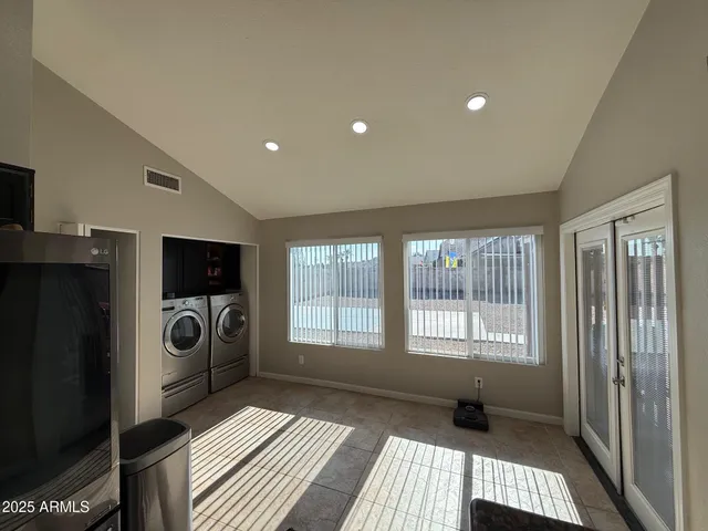 a kitchen with a stove and a microwave