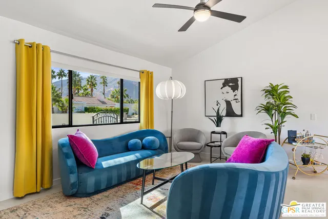 a living room with furniture