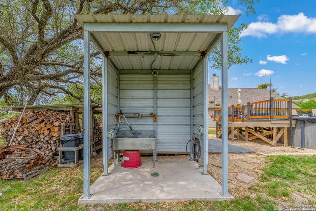 a view of a yard with plants
