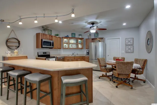 a living room with furniture and a couch