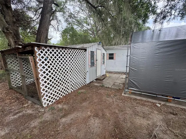 a view of a black gate