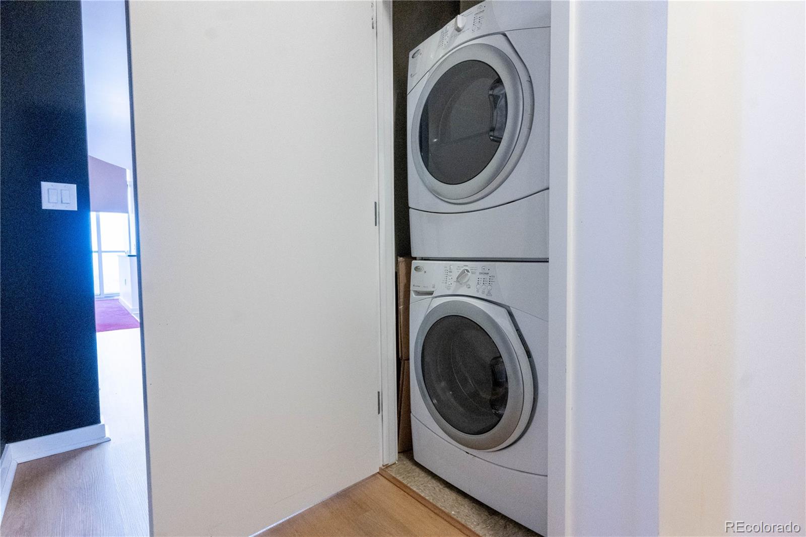 891 14th Street, Unit 2105 Denver, CO 80202 - Photo 26 of 50 a close up view of a washer and dryer