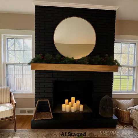 an outdoor living room with furniture