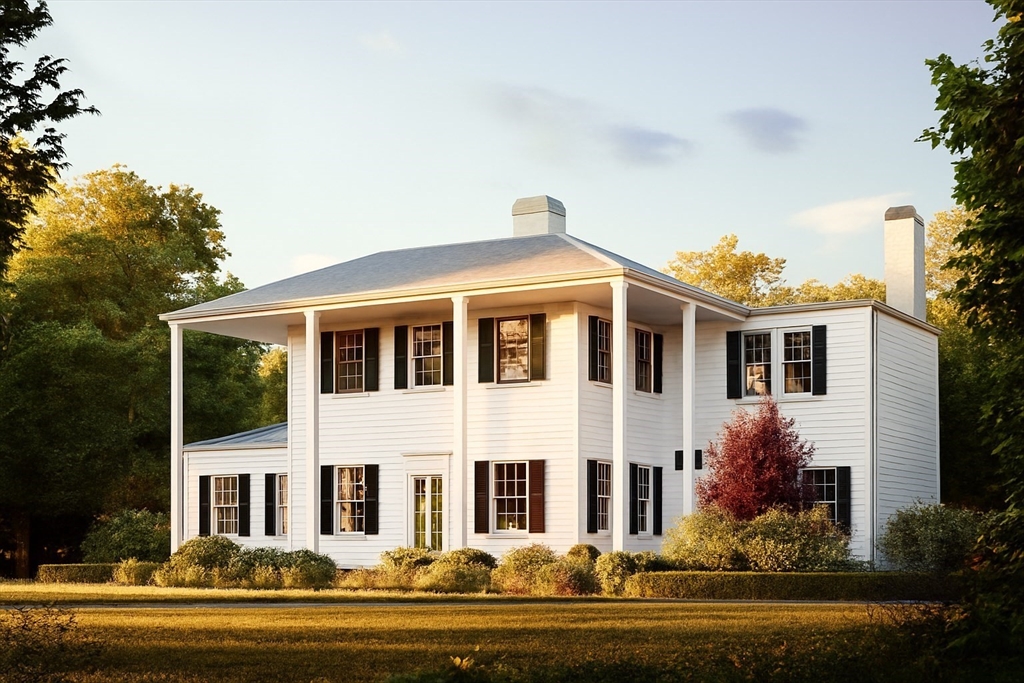 front view of a house with a yard