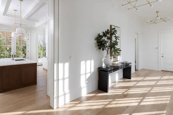 a view of kitchen and living room