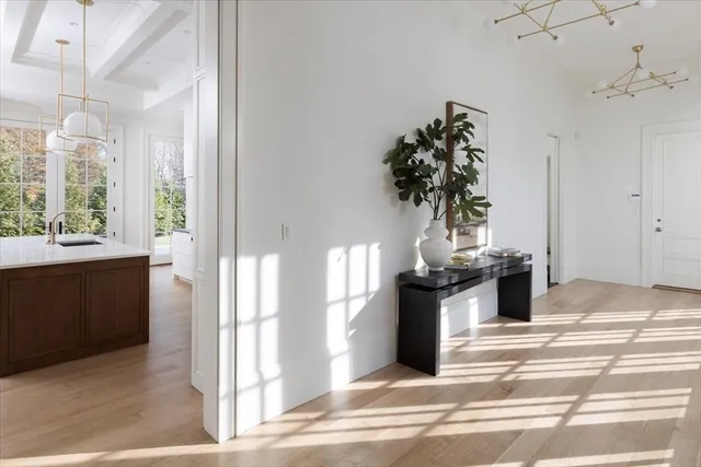 a view of kitchen and living room