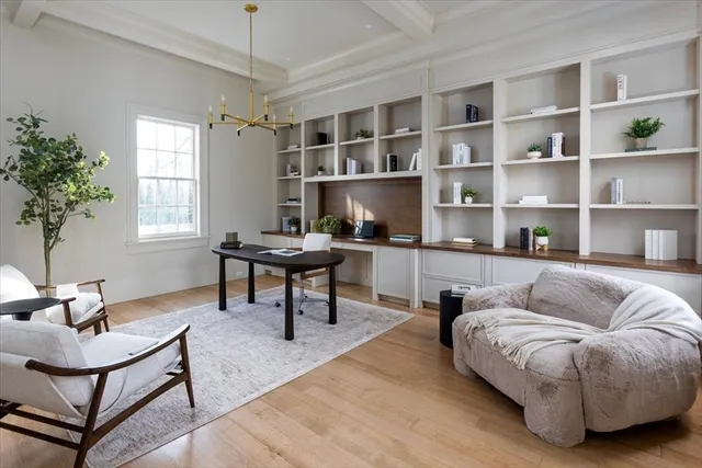 a living room with furniture